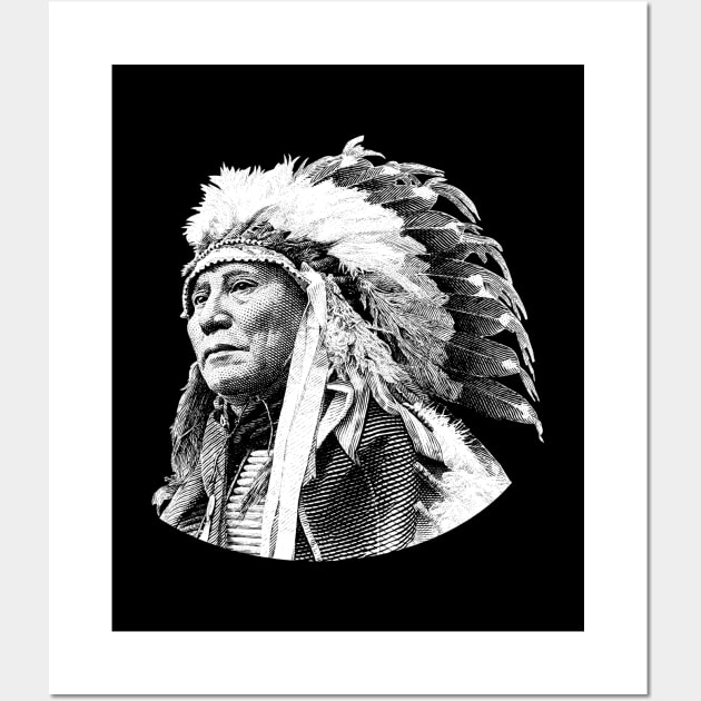 Chief Hollow Horn Bear Graphic Wall Art by warishellstore